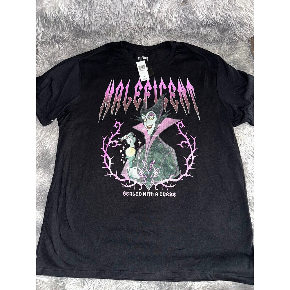 Disney Sleeping Beauty Maleficent Glitter Portrait T-Shirt - BoxLunch Exclusive